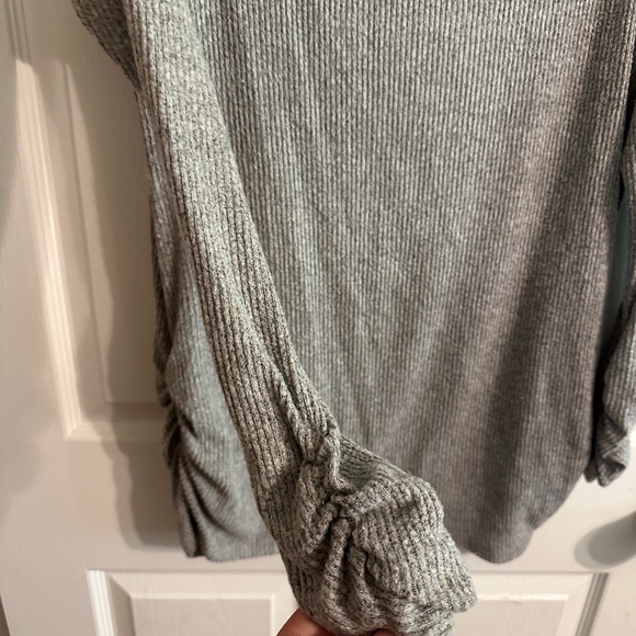 Pinkblush Ribbed Knit Ruched Maternity Top - Picture 2 of 3